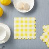 Blue Panda 100 Pack Yellow Plaid Scalloped Luncheon Paper Napkins for Party Supplies Decorations, 6.5 In - 3 of 4