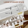 Whizmax Wave Design Shoe Cabinet - 2 Flip Drawers + 1 Drawer, Fluted Modern Narrow Storage with Large Capacity for Entryway - 4 of 4