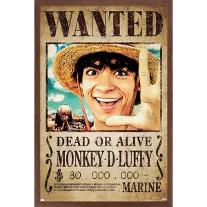 Trends International Netflix One Piece - Luffy Wanted Framed Wall Poster Prints - 1 of 4