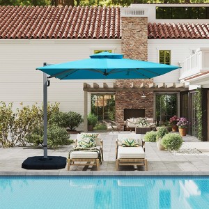 TiramisuBest 9ft Aluminum Cantilever Tilt Patio Umbrella with Center Pole - Lake Blue (Not Base) - 1 of 4
