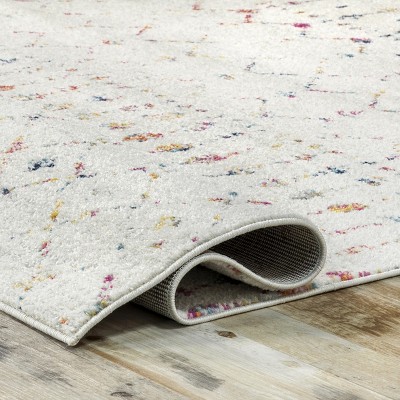 Elevated Trellis 4' Square Light Multi Synthetic Accent Rug