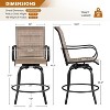 Yaheetech Set of 2 Patio Swivel Bar Stools with High Back and Armrest - 3 of 4