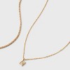 14K Gold Dipped Cubic Zirconia Initial Necklace Set 2pc - A New Day™ Gold - 3 of 3
