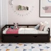 PAGED Twin Daybed Extending Wooden Bed Frame Modern Sofa Bed with Trundle and 2 Drawers for Living Room - 2 of 4