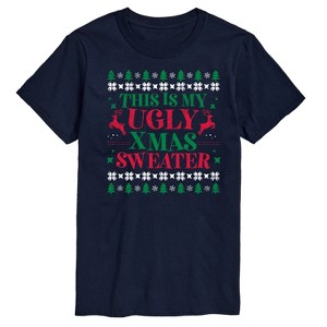 Men's - Instant Message - This Is My Ugly Xmas Sweater Short Sleeve Graphic T-Shirt - 1 of 4