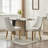 Chenille Upholstered Dining Chairs Set of 2, High Back Kitchen Accent Chairs, Channel Tufted Seat with Gold Legs-The Pop Home - 3 of 4