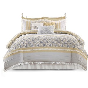 Gracie Mills Singleton 9-Piece Cotton Percale Comforter Set with Paisley Print - 1 of 4