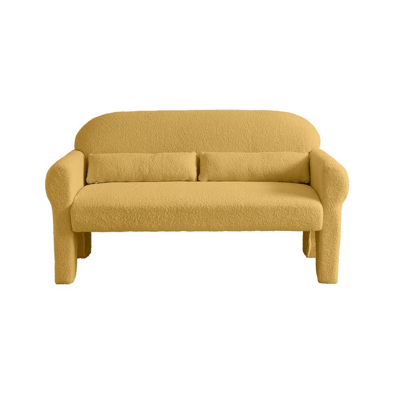 Modern Boucle Upholstered 2 Piece Set/Loveseat/1 Seat Sofa Couches with Armrests, and Tufted Legs 4A - ModernLuxe, 5 of 10