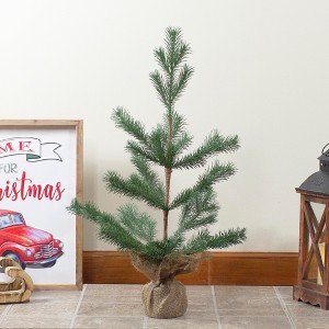Northlight Real Touch™️ Ponderosa Pine Medium Artificial Christmas Tree Jute Base Decoration – Unlit - 2' - 1 of 4