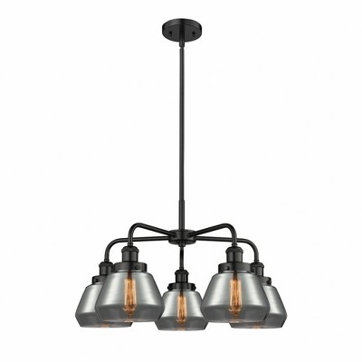 Fulton - 5 Light Stem Hung Chandelier In Art Deco Style-13.5 Inches Tall and 24.5 Inches Wide