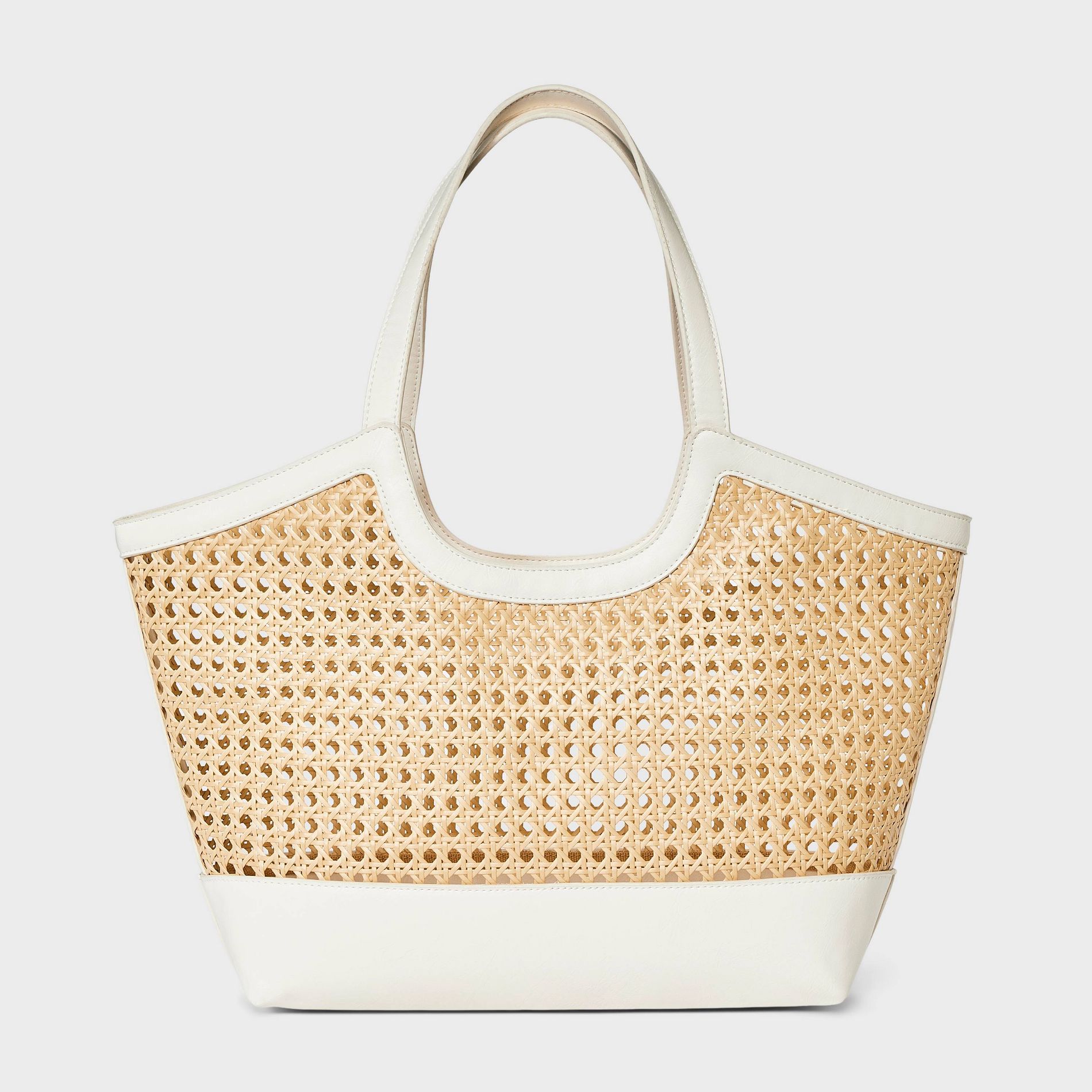 Straw Caning Tote Bag - A New Day™ Natural