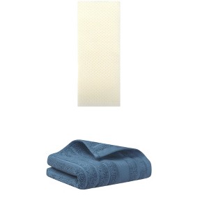 REGALWOVEN Solid Cotton Decorative Hand Towels for Bathroom Hotel and Spa 14" x 30"/13" x 30" 2 Pcs - 1 of 4