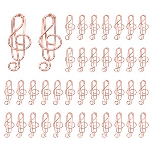 Unique Bargains Home Office Supplies Metal Music Note Shape Funny Decorative Planner Clips Paper Clip 40 Pcs - 1 of 4