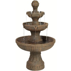 John Timberland Italian Style 3 Tier Outdoor Floor Water Fountain With ...