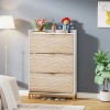 Hommoo 3 Flip Drawers Shoe Storage Cabinet White - 3 of 4