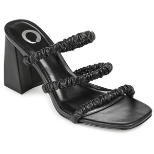 Journee Collection Womens Reagaan Tru Comfort Foam Open Square Toe Block Heel Sandals Black 12 - 1 of 4