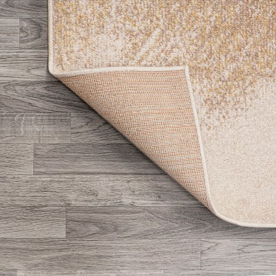 Petalo Modern Abstract Orange and Beige Flat Woven Area Rug