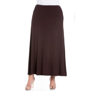Plus Comfortable Fit Elastic Waist Maxi Skirt - 24seven Comfort Apparel™ - 1 of 4