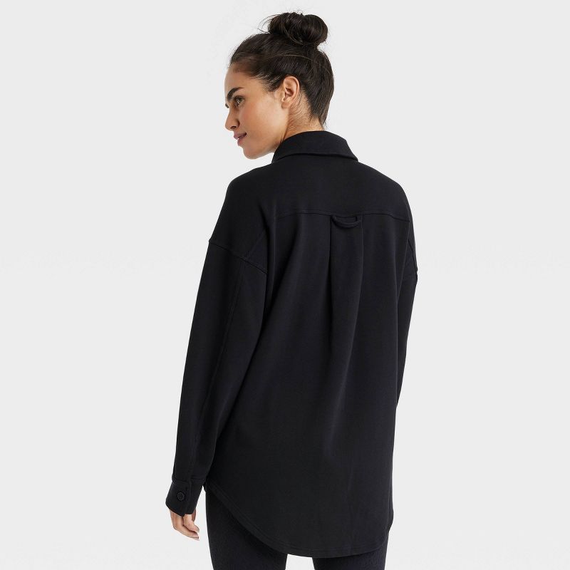 Women's French Terry Button Down Shacket - JoyLab™, 3 of 11