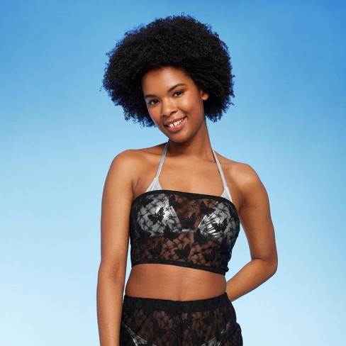 Women's Sheer Lace Tube Cover Up Top - Wild Fable™ Black Xs : Target