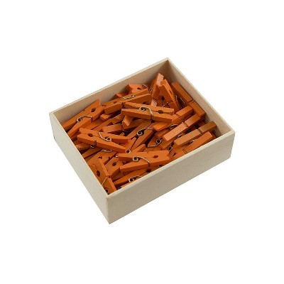 100 Mini Clothespins - 1 1/8 Wooden Clips - Mixed Colors - Craft