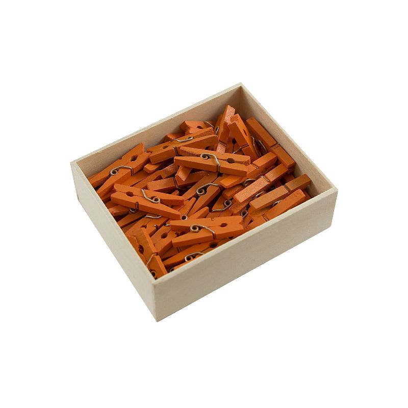 JAM Paper Wood Clip Clothespins Medium 1 1/8 Inch Orange Clothes Pins 230729145, 1 of 4