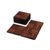 GlasFlength Carpet Tiles 10 Pack 12" Acacia Wood Interlocking Deck Tiles Checker Pattern Flooring for Patio Balcony Pool Side, Brown, 12"*12"*0.75" - 2 of 4
