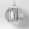 2ct Christmas 200mm Shiny Ribbed Ball with Glitter Ornament Set Silver - Wondershop™ - 4 of 4