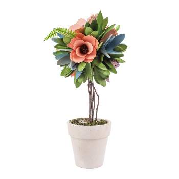 12" Artificial Spring Multicolor Floral Topiary - National Tree Company