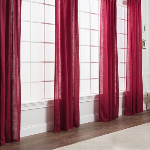 Chanasya 2pk Textured Crosshatch Semi Sheer Window Curtain Panels - Set ...