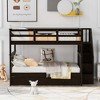NicBex Full Size Bunk Bed Wooden Bed Frame with Twin Size Trundle, Storage Stairs and Full Length Guardrail, No Box Spring Required - 2 of 4