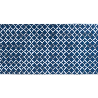 108" x 14" Cotton Lattice Kitchen Table Runner Blue - Design Imports