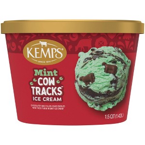 Kemps Mint Cow Tracks Premium Ice Cream - 48oz - 1 of 4