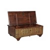 Tortoise Wooden Metal Fitted Trunk Box Coffee Table Brown - Timbergirl: Elegant Storage, Large Rectangle, No Assembly - 4 of 4