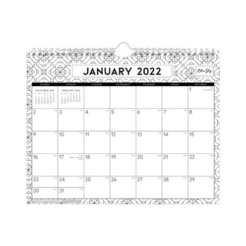 2022 Wall Calendar 11" X 8.75" Anzie - Blue Sky : Target