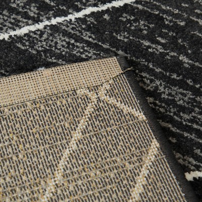 Alberto Charcoal Geometric Synthetic Area Rug 7'10" x 10'