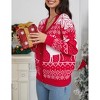 Women's Christmas Ugly Cardigans Sweater Ribbed Kint Open Front Long Sleeve Button Down Sweaters Cardigan - 3 of 4