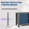 MDF TV Cabinet with Wave Pattern Design, Extra-Thick MDF Board, Heavy-Duty TV Stand, Adjustable Shelves, For Living Room, Office, or Lounge - 3 of 4