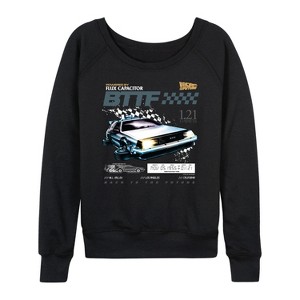 Women's - Back to the Future - Speedway Lightweight French Terry Wide Neck Long Sleeve Shirt - 1 of 4