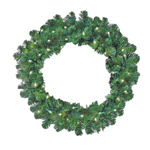 Novelty Lights LED Pre-Lit Artificial Christmas Wreath, Colorado Pine Greenery, Christmas Decoration - 1 of 4