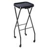 PureSana Chromium Professional Foldaway Portable Rolling Salon Service Tray with Adjustable Height and Rubber Caster Wheels, Black - 2 of 4