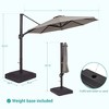 Sonkuki 11FT Outdoor Cantilever Patio Umbrella w/Base and Aluminium Pole, 360° Rotation and Infinite Canopy Angle Adjustment - 3 of 4