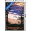 Trends International Lantern Press - Lake Michigan, Sunset on Beach Framed Wall Poster Prints - 3 of 4