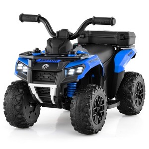 Costway 6V Toddler Ride On Electric Car ATV with Lights & Music & USB Port Storage Box Toy Car Red/Blue/Khaki/Green/Pink - 1 of 4
