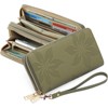 Clotth Womens Wallet - Large Capacity RFID Blocking Leather Wallet for Women Double Zipper Wristlet Clutch for Phone,Travel & Daily Use - 2 of 4