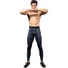Anna-Kaci Active Men's High Performance Compression Leggings Full-Length with Honeycomb Texture and Elastic Waistband - 4 of 4