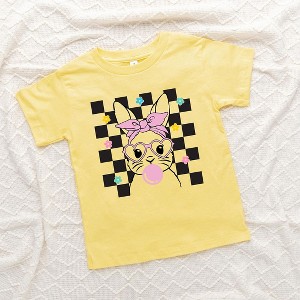 The Juniper Shop Checkered Groovy Bunny Toddler Short Sleeve Tee - 1 of 2