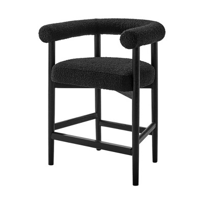 New Pacific Direct Keanu Boucle Counter Stool Black Legs