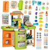 Infurnic Play Food and Toy Kitchens Kids Trolley with Cash Register Stand, Extra Storage for Boys Girls, 3-6 Years, Multicolor, 20.50"*11.50"*24.00" - 2 of 4