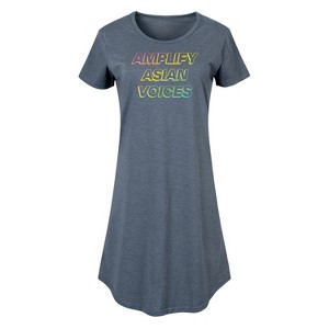 Women's - Instant Message - Amplify Asian Voices Graphic T-shirt Dress - 1 of 4